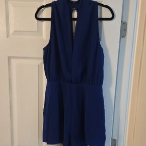 entro Electric Blue V-Neck Shorts Romper